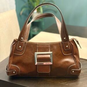 Vintage Nine West Brown Leather Shoulder Bag